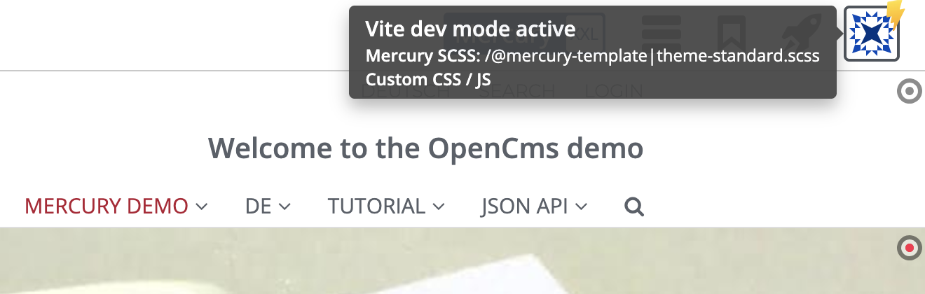 Vite development mode overlay for CSS